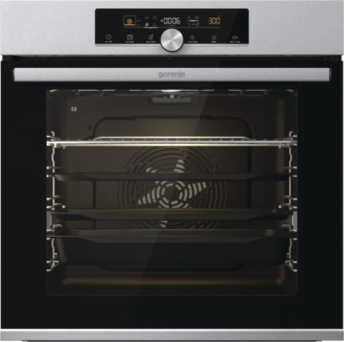 Gorenje BPS6747A06X beépíthető sütő, ExtraSteam gőzfunkció, pirolitikus tisztítás, húshőmérő, 77 l, teleszkópos sütősín, érintővezérlés