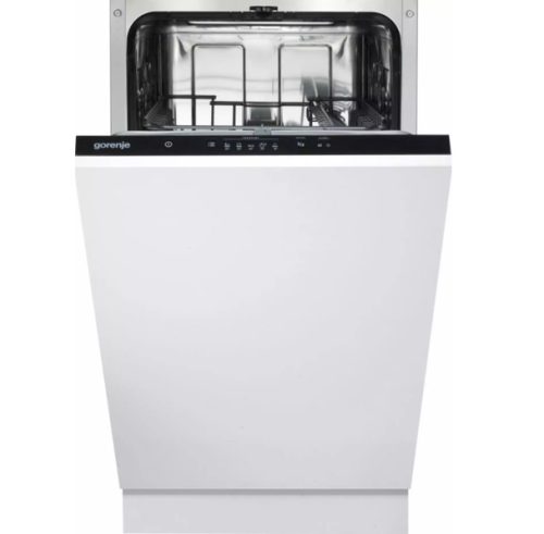 Gorenje GV520E15 beépíthető mosogatógép, teljesen integrált, 45 cm széles,9 teríték, normál kosár, 5 program, gyorsprogram, intenzív program, AquaStop, 47 dB(A),3 év garancia