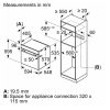 Bosch HBG539EB3 beépíthető sütő,  fekete,  EcoClean hátfal AirFry TFT kijelző Serie6, 71 L sütőtér, 13 funkció, A+ energiaosztály